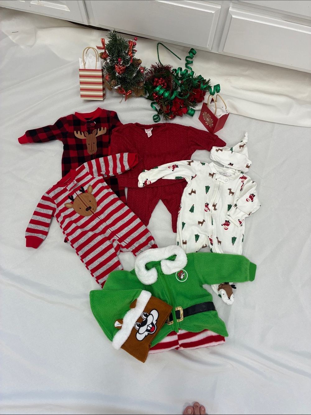 Holiday Baby Sleepwear Set - Red, White & Green Mix